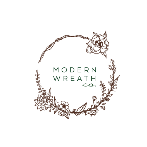 Botanical logo with the title 'Feminine & floral  logo '