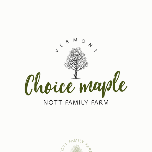 Artisanal design with the title 'Logo design for 'Choice Maple' of Nott Family Farm - maple products seller'