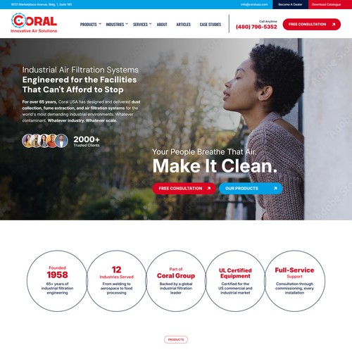 Industrial design website with the title 'Industrial Engineering Website Design – Modern Corporate & Technical'