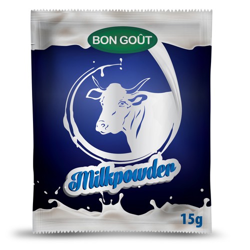 Milk design with the title 'milkpowder bag'