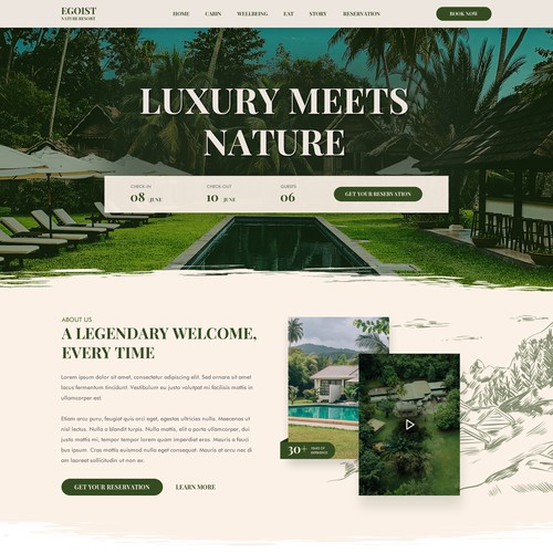 Resort design with the title 'Egoist Nature Resort'