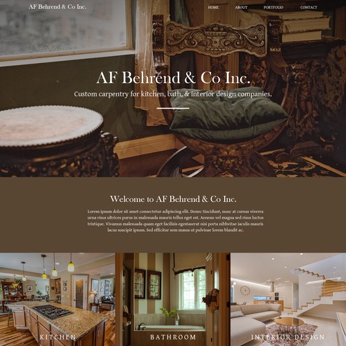 Creative website with the title 'AF Behrend & Co Inc.'