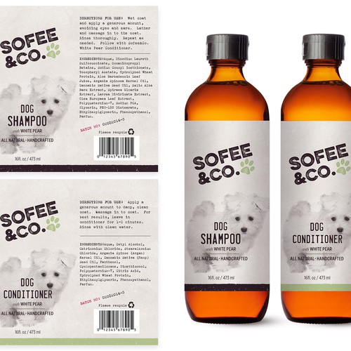 Pet label with the title 'Sofee & Co Vintage Label'