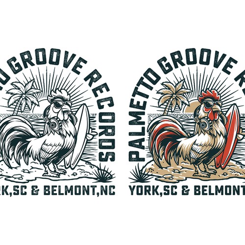 Rooster design with the title 'Palmetto Groove'