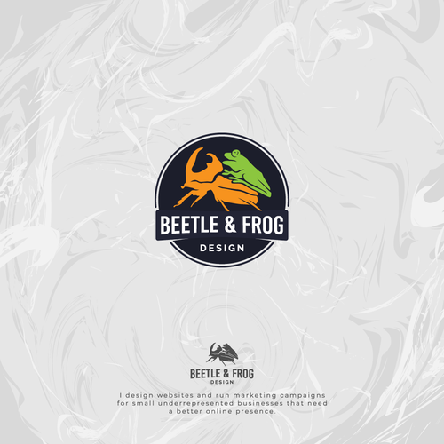 Beetle logo with the title 'Beetle and Frog'
