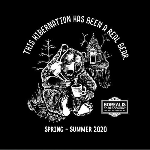 Coffee label with the title 'Coffee Roaster T-shirt Design and Illustration'