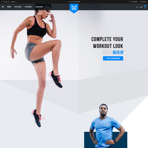 Fashion website with the title 'Homepage proposal for Sportswear brand'