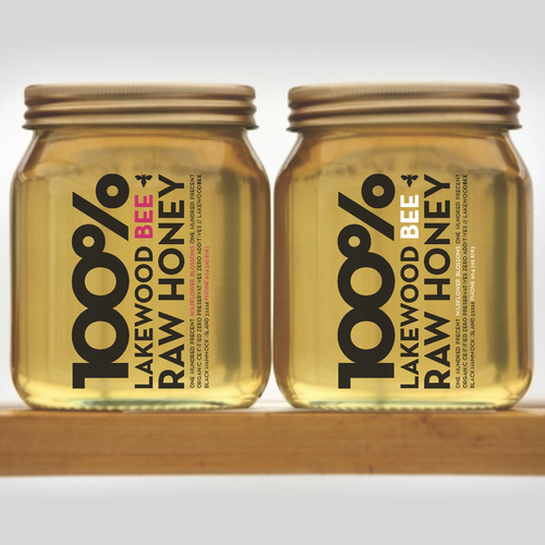 Screen printing logo with the title 'Lakewood Bee needs a new print or packaging design'