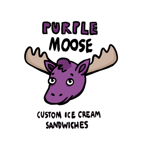 Moose logo with the title 'Cute logo for an ice cream sandwich shop'