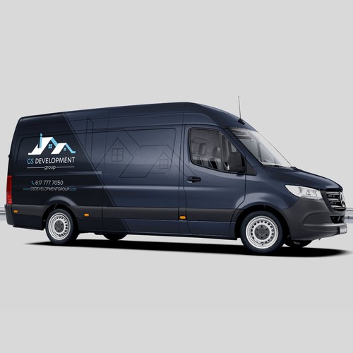 Van design with the title 'Wrap Design for Luxury Homes Building Company'