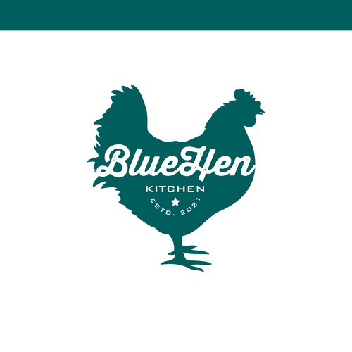 Hen logo with the title 'Blue Hen - Kitchen'