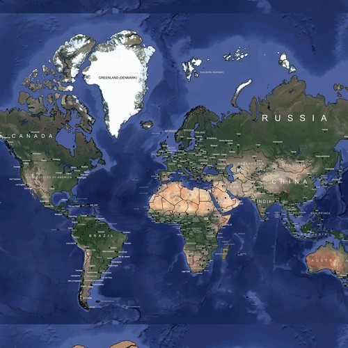 World map design with the title 'Designing a world map.'