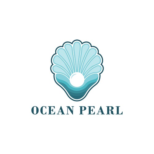 Pearl logo with the title 'beach house rental market logo'