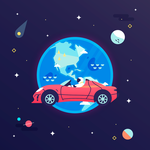 Car illustration with the title 'Illustration'