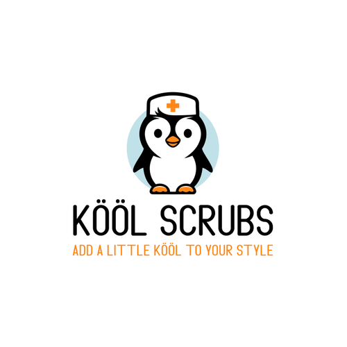 Penguin logo with the title 'Logo for a line of medical scrubs'