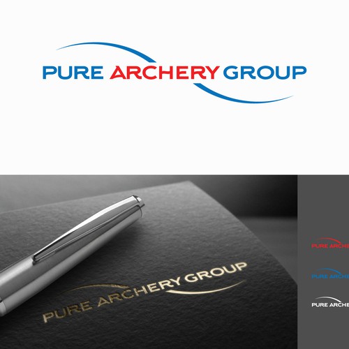 Swoosh design with the title 'Pure Archery Group'