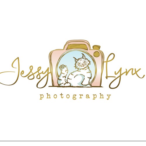 Camera design with the title 'Fun Elegant Pet Photography Logo'