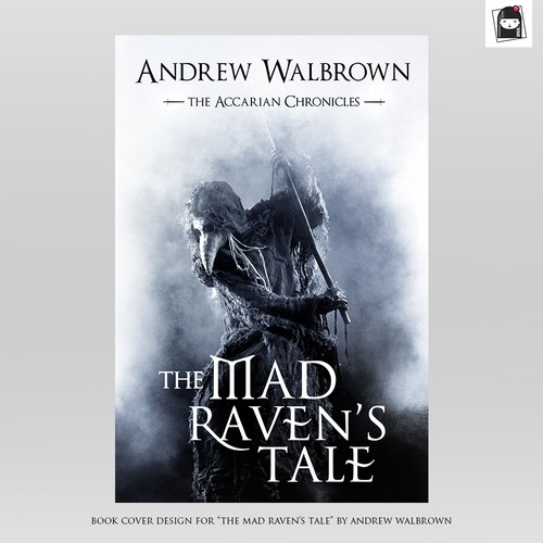 Black and white book cover with the title 'Book cover design for a fantasy book '