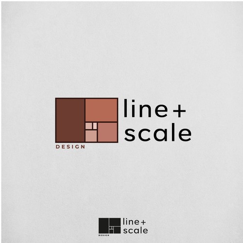 Scale logo with the title 'Logo line+scale design'