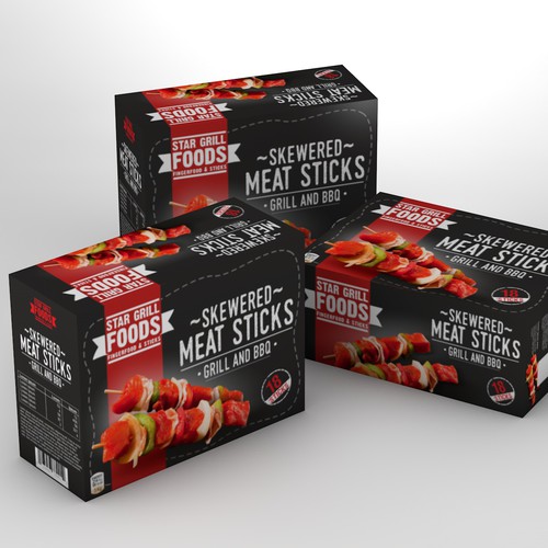 Eye-catching packaging with the title 'Grill food box design'