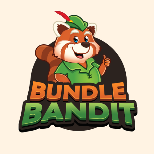 Character logo with the title 'Logo and Mascot for BundleBandit.com'