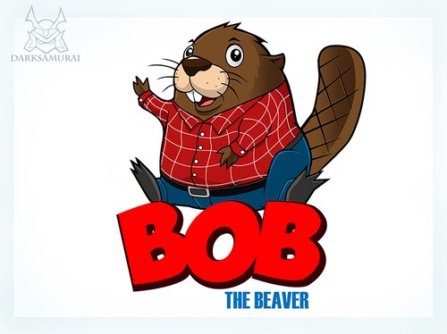 Beaver logo with the title 'Bob The Beaver Cartoon Character Logo Design'