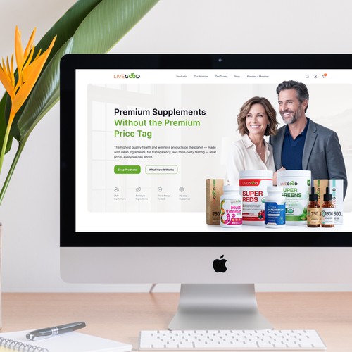 Health website with the title 'Supplement Company'