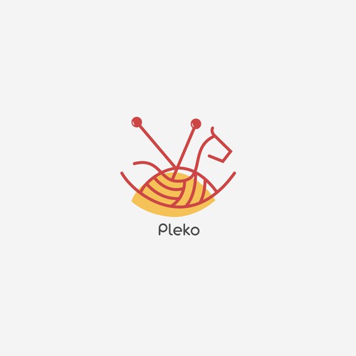 Knitting design with the title 'Logo concept for Pleko.'