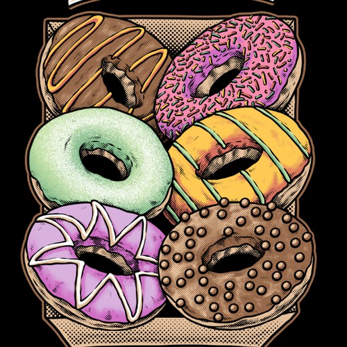 Donut design with the title 'Six Pack'