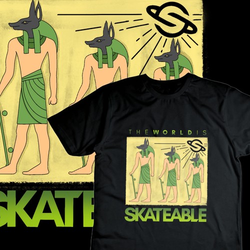 Skateboard t-shirt with the title 'illustration for skate clothes with relief style'