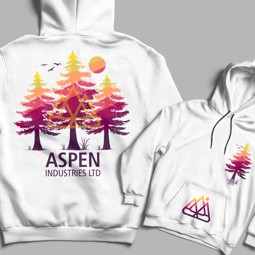 Pine tree design with the title 'Aspen Industries'