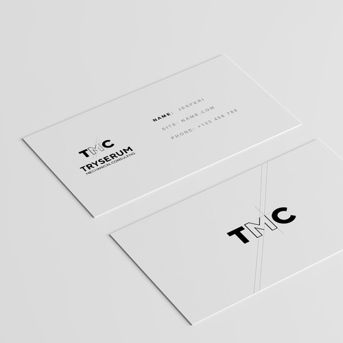 Mechanical design with the title 'Logo and Business cards for BMC Conpany'