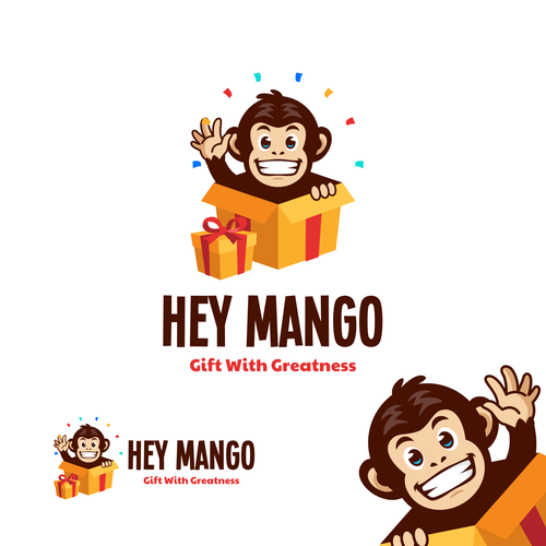 Monkey design with the title 'Hey Mango'
