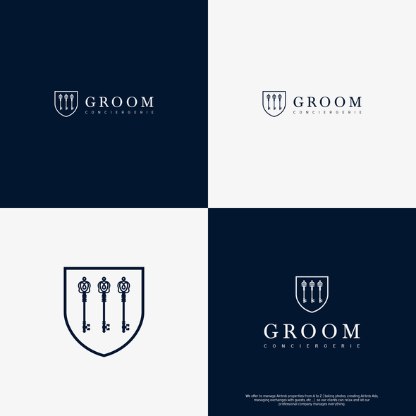Concierge service logo with the title 'Groom Conciergie - an Airbnb properties management company'