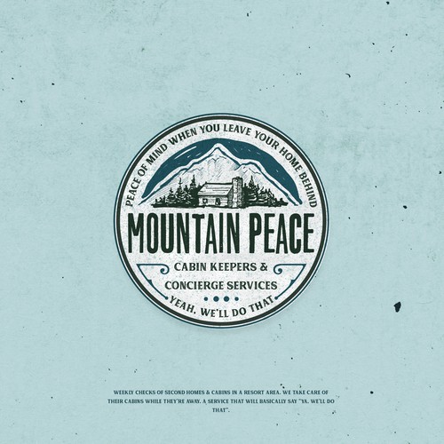 Peaceful logo with the title 'Mountain peace'