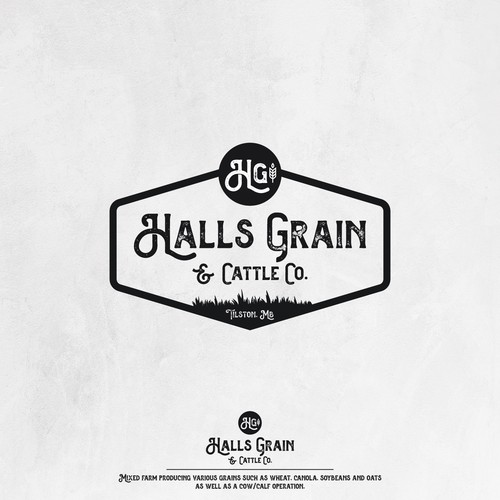 Grain logo with the title 'Halls Grain & Cattle Co. Logo'