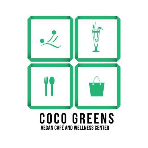 Juice bar design with the title 'Coco Greens Logo'