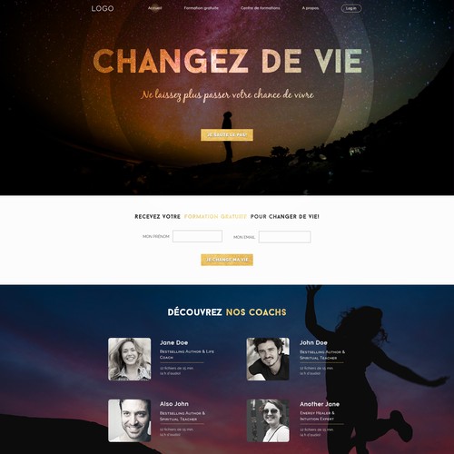 Coaching website with the title 'Alternative self-help coaching site design'