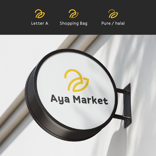 Supermarket design with the title 'Aya Market Logo'