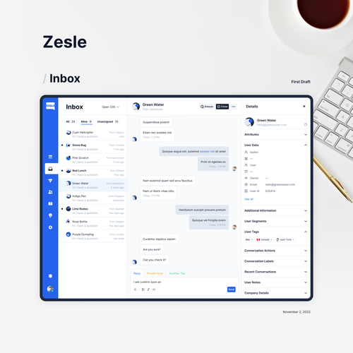 Application website with the title 'App Design'