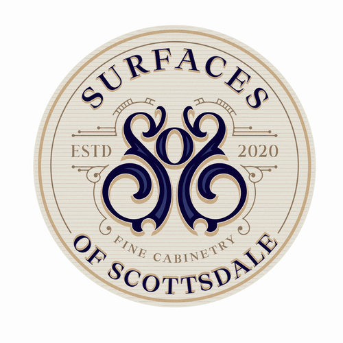 Classic logo with the title 'Surfaces of Scottsdale logo design '