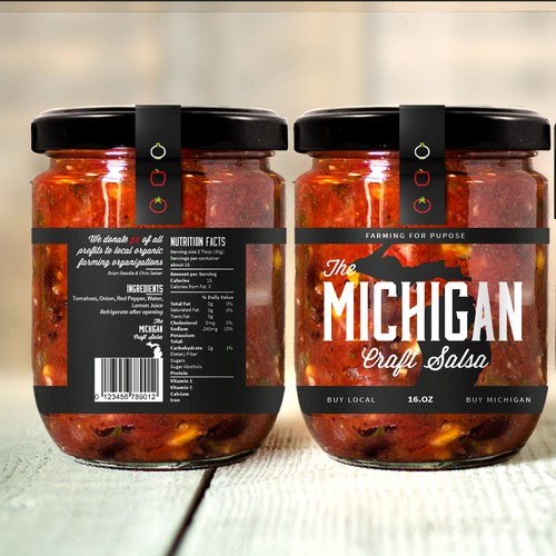 Craft label with the title '*** High end salsa maker, Michigan Craft Salsa, needs your talents to perfect our packaging! ***'
