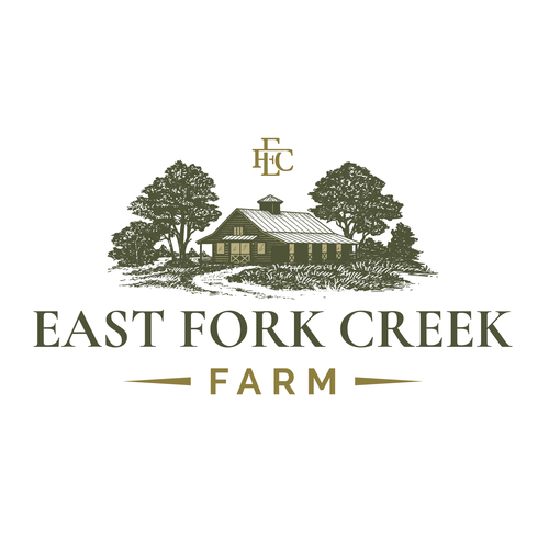 Vintage design with the title 'East Fork Creek farm logo'