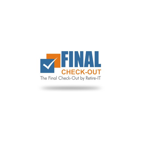 Retirement logo with the title 'The Final Check-Out Logo Concept'