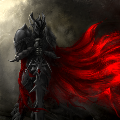 Warrior artwork with the title 'Illustration - packaging for Overlord Computer'