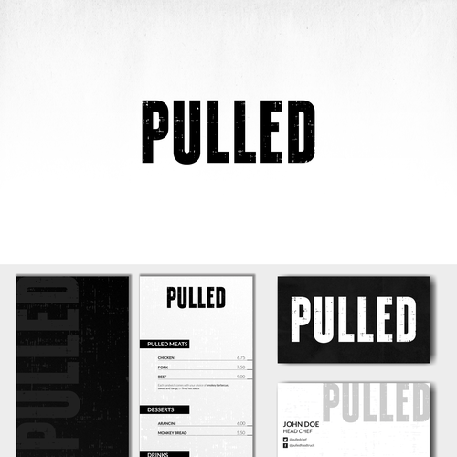 Textured design with the title 'Custom Type Treatement for a Pulled Food Truck'