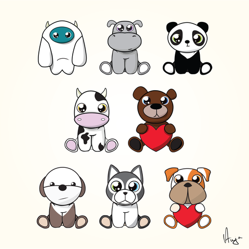 Bulldog design with the title 'Stuffed Toys'