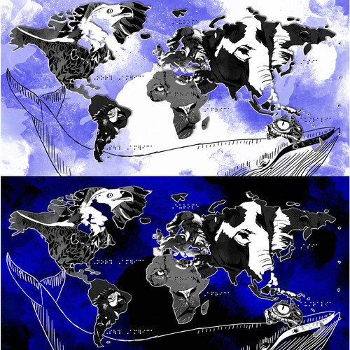 World map design with the title '"THE EYE"'