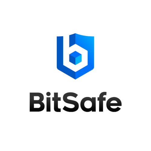White and blue design with the title 'Bold sleek logo fot Crypto Currency'