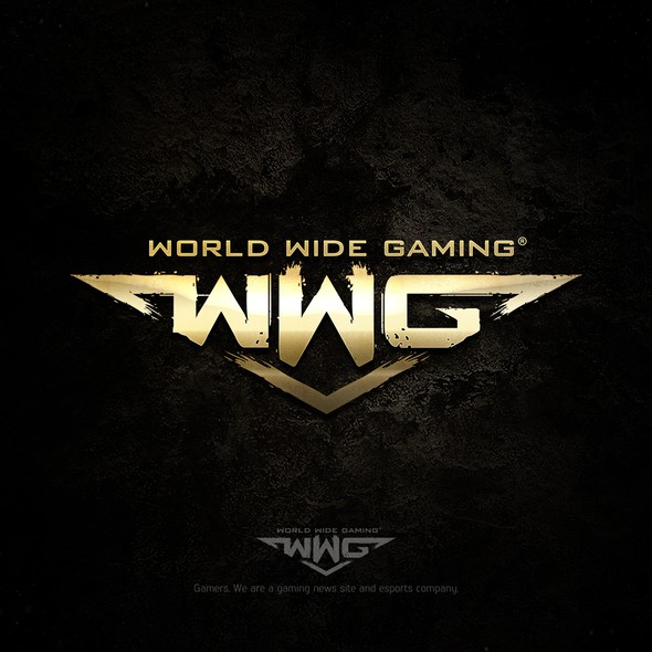 Golden design with the title 'WWG Gaming new and eSport logo'